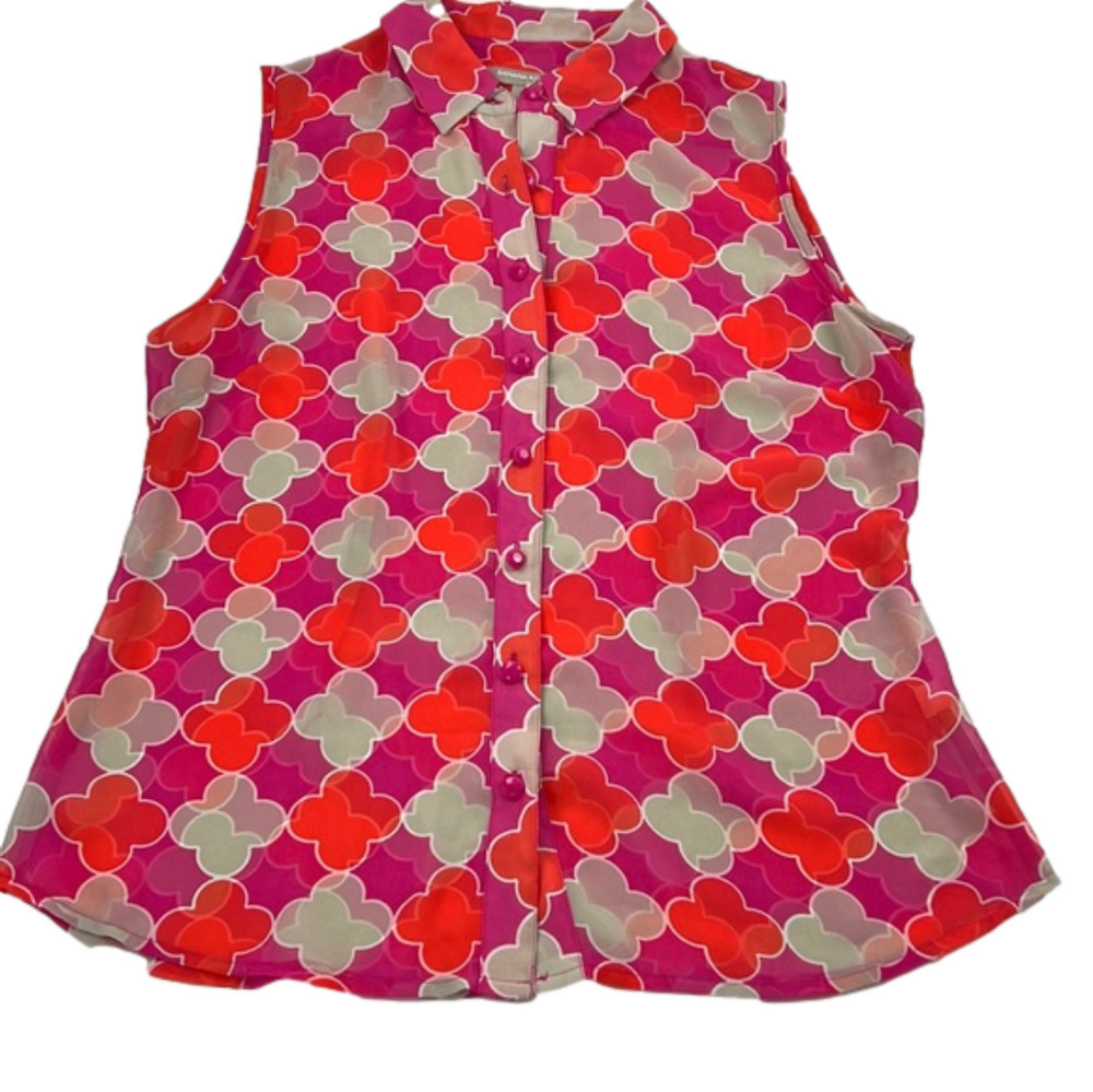 Banana Republic Factory sheer  patterned lightweight sleeveless button down tank